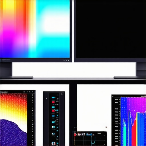 Precision Calibration of HDR Monitors Technician calibrating a professional HDR monitor using spectral instruments.