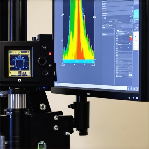 A calibration device measuring an HDR monitor in a studio setting.