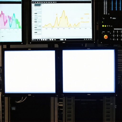 Spectral measurement device calibrating a professional monitor in a studio