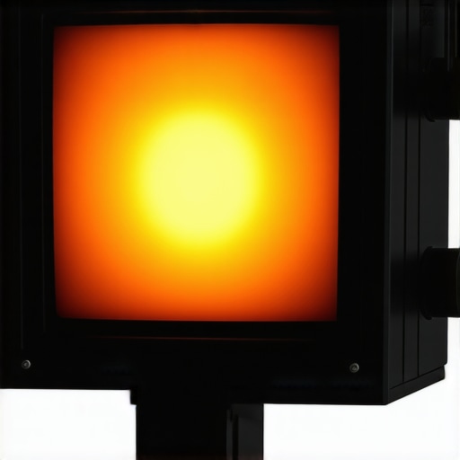 Close-up view of monitor with internal calibration sensors in operation